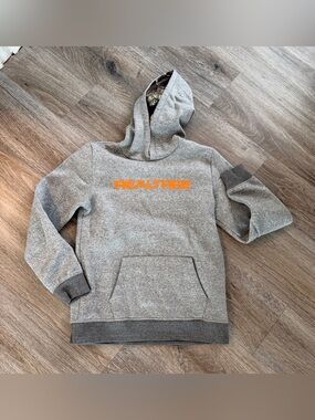 Realtree Gray Hoodie with Orange Realtree Logo